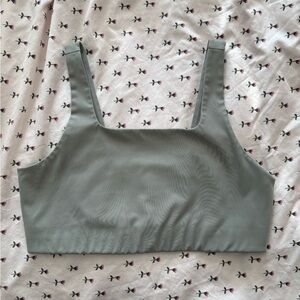 Girlfriend Collective Tommy Cropped Bra XL Sage Green